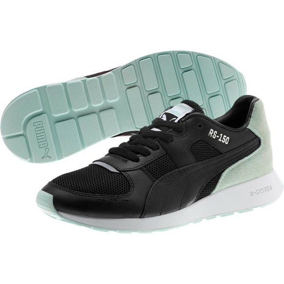 PUMA RS-150 Contrast Sneaker 369459-02 Black/Green - Picture 1 of 9